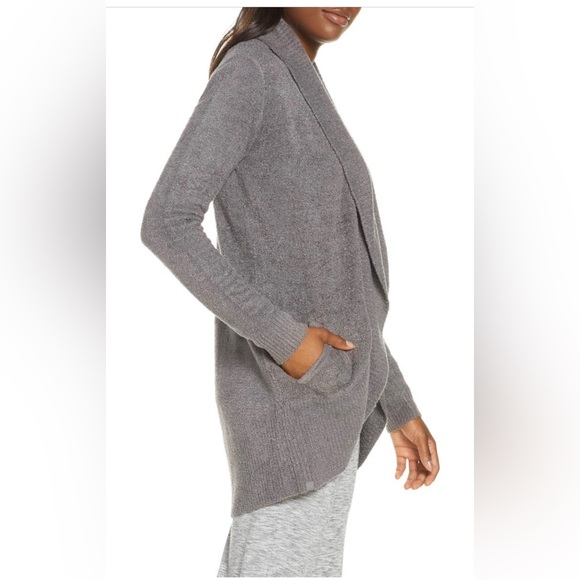 Barefoot Dreams CozyChic Ash Grey Circle Cardigan Size XS S LIKE NEW - Picture 3 of 6